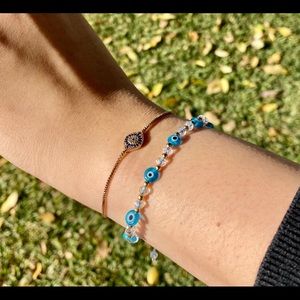String evil eye bracelet. Adjustable. Blue🧿